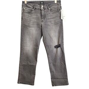 Hudson‎ Jeans Womens Size 32 Faded Gray Ginny Crop Straight Leg Distressed NWT